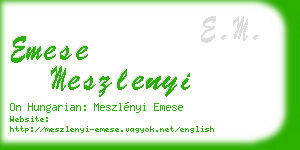 emese meszlenyi business card